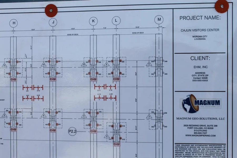 Stamped structural engineering and piering plan for an EHM house elevation project