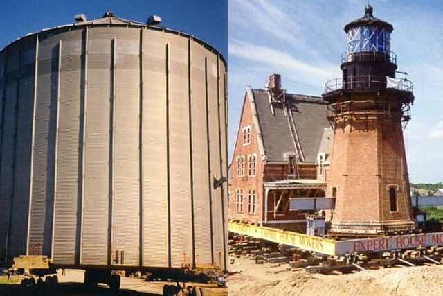 Silo and lighthouse moving